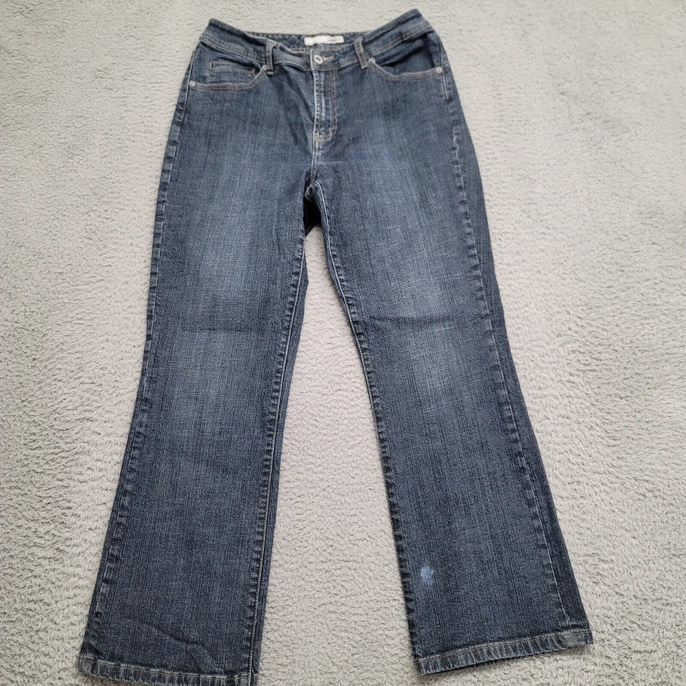 Chicos Platinum‎ Jeans Womens 1 US M/8 Blue Denim Distressed Casual Pockets